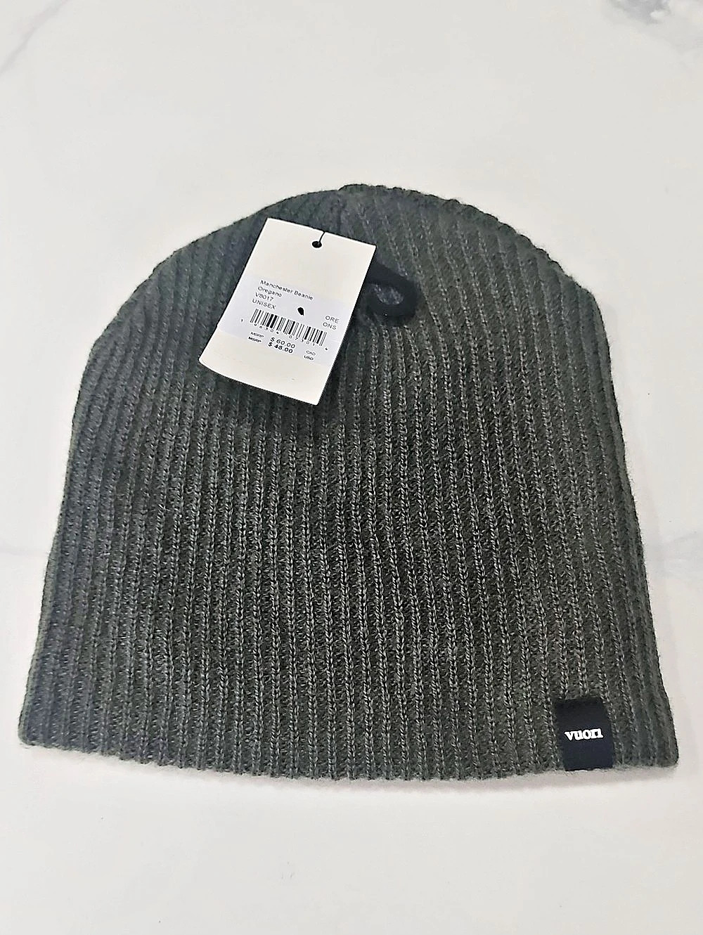 Voda Manchester Beanie Ribbed Beanie in Gray NWT